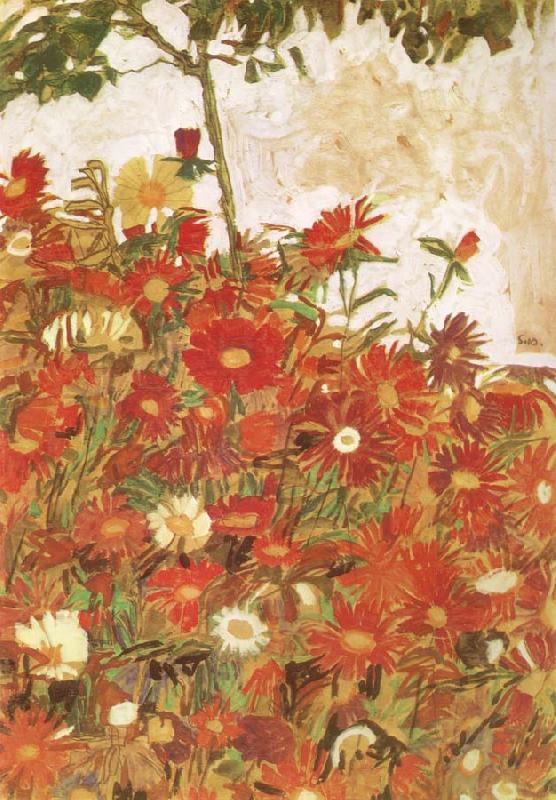 Egon Schiele Field of Flowers oil painting image
